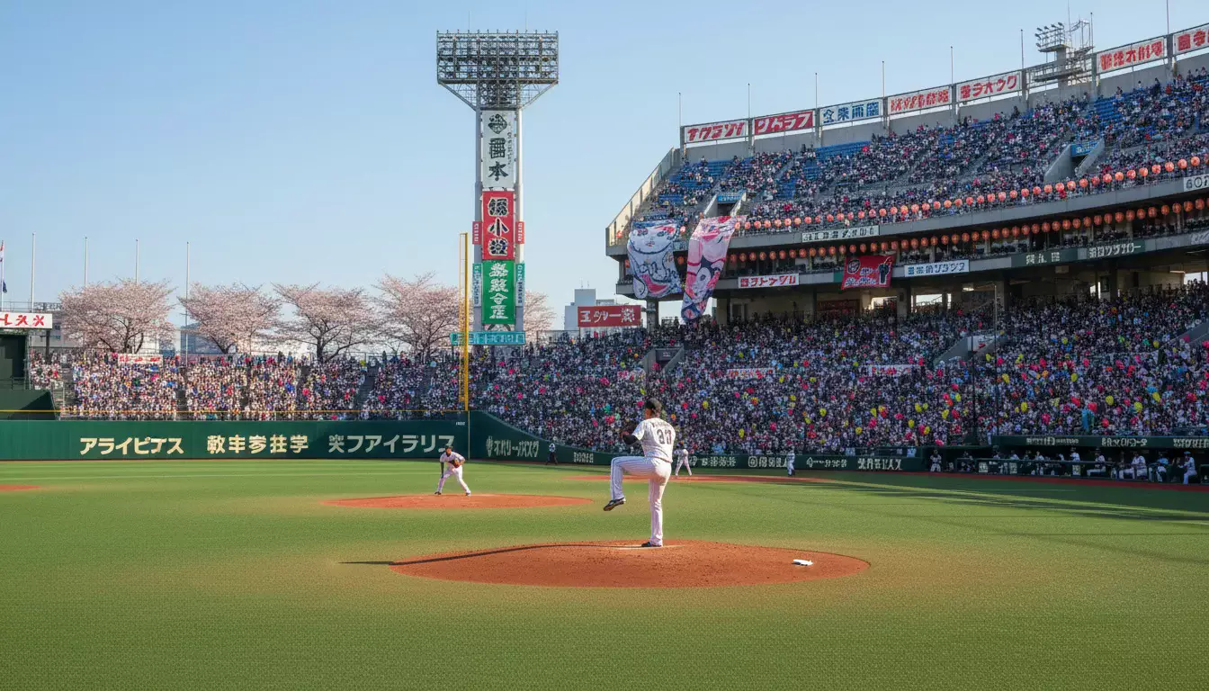 Wedden op Japans honkbal NPB – Japans stadion met honkbalwedstrijd