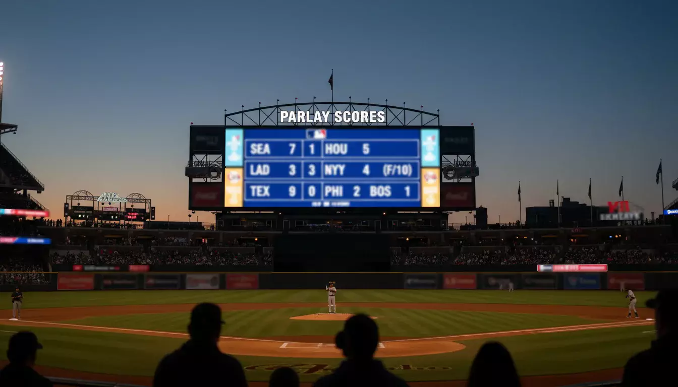 Parlay en combi-weddenschappen bij honkbal – meerdere honkbalwedstrijden op een scorebord